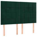 Sengeramme uden madras Mørkegrøn 140x190 cm Fløjl