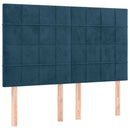 Sengeramme uden madras Mørkeblå 140x190 cm Fløjl
