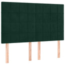Sengeramme uden madras Mørkegrøn 140x200 cm Fløjl