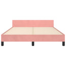 sengeramme med sengegavl 140x200 cm fløjl pink