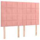 sengeramme med sengegavl 140x200 cm fløjl pink