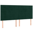 Sengeramme uden madras Mørkegrøn 160x200 cm Fløjl