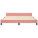 sengeramme med sengegavl 160x200 cm fløjl pink