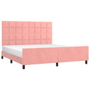 sengeramme med sengegavl 180x200 cm fløjl pink