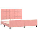 sengeramme med sengegavl 180x200 cm fløjl pink
