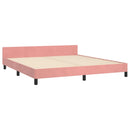 sengeramme med sengegavl 180x200 cm fløjl pink