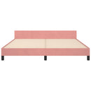 sengeramme med sengegavl 180x200 cm fløjl pink