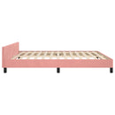 sengeramme med sengegavl 180x200 cm fløjl pink