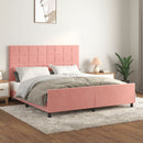 sengeramme med sengegavl 180x200 cm fløjl pink