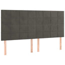 Sengeramme uden madras Mørkegrå 200x200 cm Fløjl