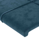 Sengeramme uden madras Mørkeblå 200x200 cm Fløjl