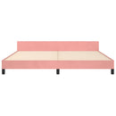 sengeramme med sengegavl 200x200 cm fløjl pink