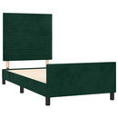 Sengeramme uden madras Mørkegrøn 90x200 cm Fløjl