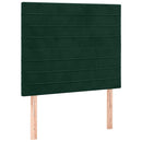 Sengeramme uden madras Mørkegrøn 90x200 cm Fløjl