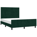 Sengeramme uden madras Mørkegrøn 140x190 cm Fløjl