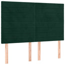 Sengeramme uden madras Mørkegrøn 140x190 cm Fløjl