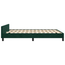 Sengeramme uden madras Mørkegrøn 140x200 cm Fløjl