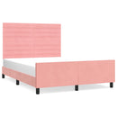 sengeramme med sengegavl 140x200 cm fløjl pink