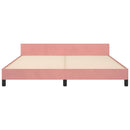 sengeramme med sengegavl 160x200 cm fløjl pink