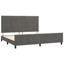Sengeramme uden madras Mørkegrå 200x200 cm Fløjl