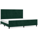 Sengeramme uden madras Mørkegrøn 200x200 cm Fløjl