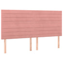 sengeramme med sengegavl 200x200 cm fløjl pink