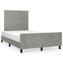 Sengeramme uden madras Lysegrå 120x200 cm Fløjl