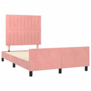sengeramme med sengegavl 120x200 cm fløjl pink