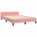 sengeramme med sengegavl 120x200 cm fløjl pink
