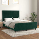 Sengeramme uden madras Mørkegrøn 140x190 cm Fløjl