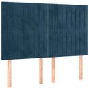 Sengeramme uden madras Mørkeblå 140x190 cm Fløjl