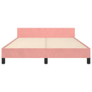 sengeramme med sengegavl 140x190 cm fløjl pink