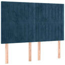 Sengeramme uden madras Mørkeblå 140x200 cm Fløjl