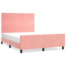 sengeramme med sengegavl 140x200 cm fløjl pink