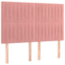 sengeramme med sengegavl 140x200 cm fløjl pink
