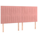 sengeramme med sengegavl 160x200 cm fløjl pink