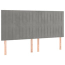sengeramme med sengegavl 180x200 cm fløjl lysegrå