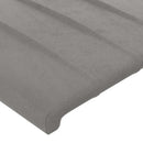 sengeramme med sengegavl 180x200 cm fløjl lysegrå