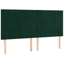 sengeramme med sengegavl 180x200 cm fløjl mørkegrøn