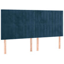 sengeramme med sengegavl 180x200 cm fløjl mørkeblå
