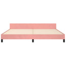 sengeramme med sengegavl 200x200 cm fløjl pink