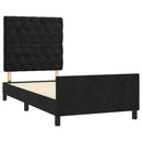 sengeramme med sengegavl 80x200 cm fløjl sort