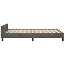 Sengeramme uden madras Mørkegrå 120x200 cm Fløjl