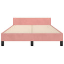 sengeramme med sengegavl 120x200 cm fløjl pink