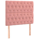 sengeramme med sengegavl 120x200 cm fløjl pink