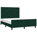 Sengeramme uden madras Mørkegrøn 140x190 cm Fløjl