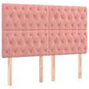 sengeramme med sengegavl 140x190 cm fløjl pink