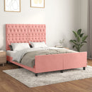 sengeramme med sengegavl 140x190 cm fløjl pink