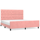 sengeramme med sengegavl 180x200 cm fløjl pink