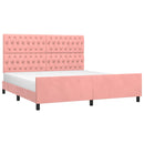 sengeramme med sengegavl 180x200 cm fløjl pink